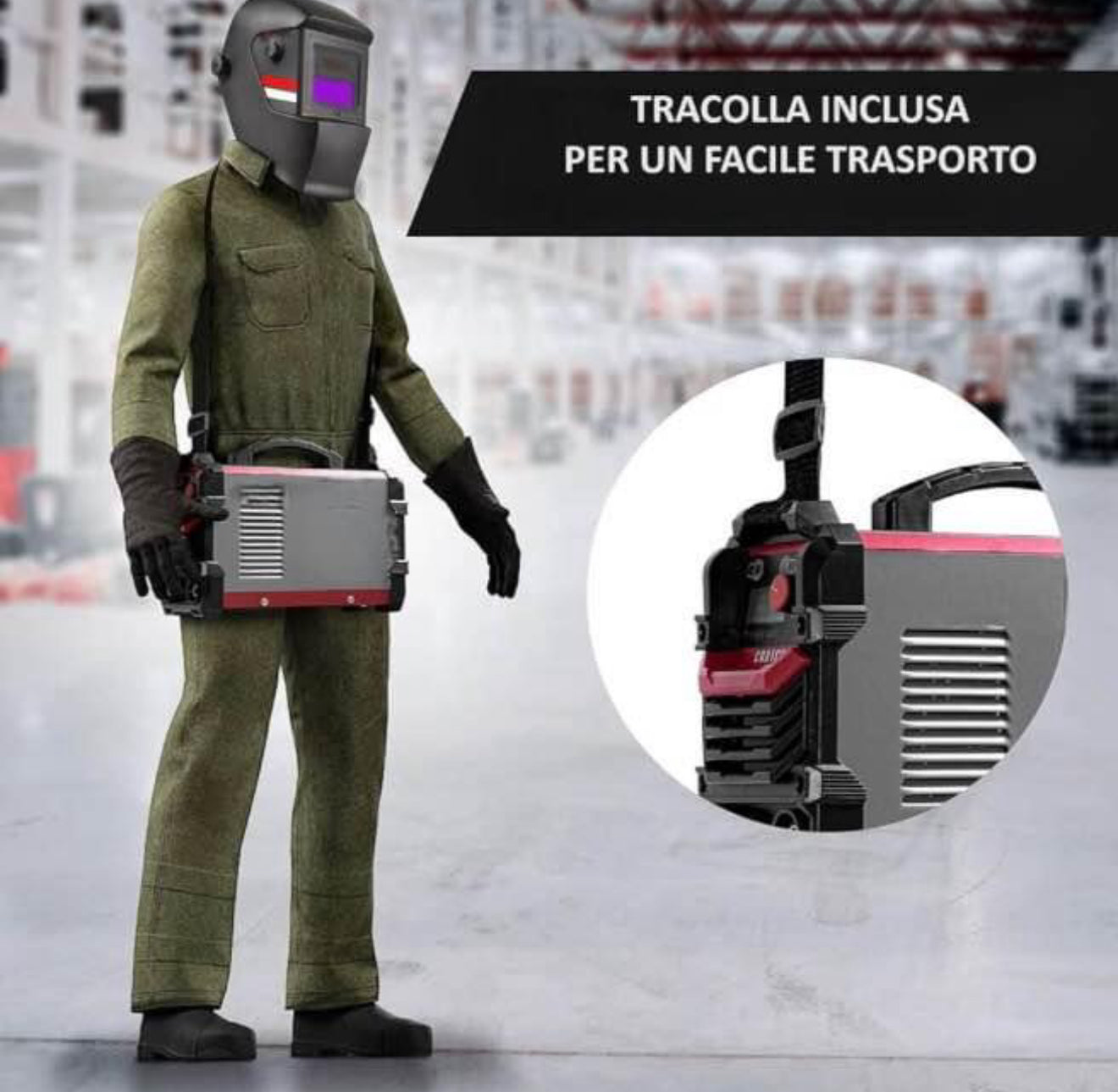 SALDATRICE INVERTER AD ELETTRODO 500 AMPERE CON VENTILAZIONE + ACCESSORI