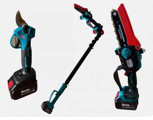 FORBICE CESOIA MOTOSEGA CON KIT PODATURA A BATTERIA + ASTA TELESCOPICA