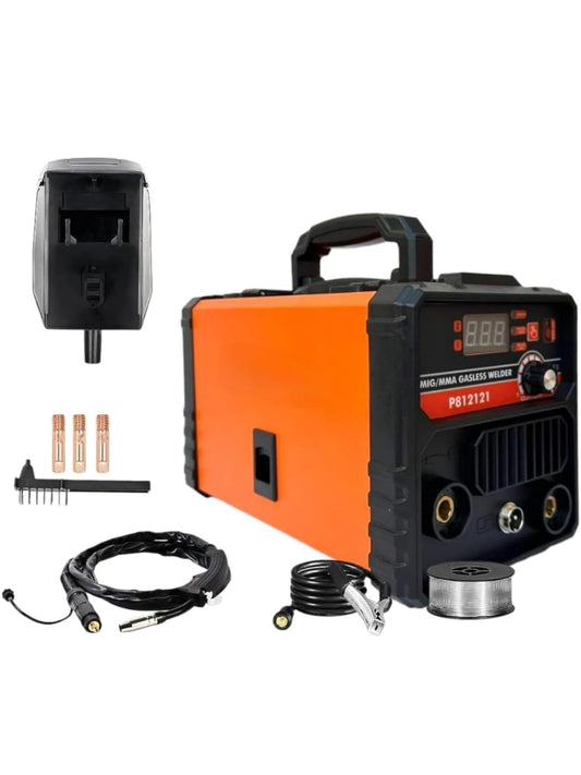 Saldatrice INVERTER IGBT Doppia funzione Saldatura a Filo Continuo NO GAS MIG + Saldatura ad elettrodo MMA 350 Amp Leggera Mini Portatile Professionale Accessoriata
