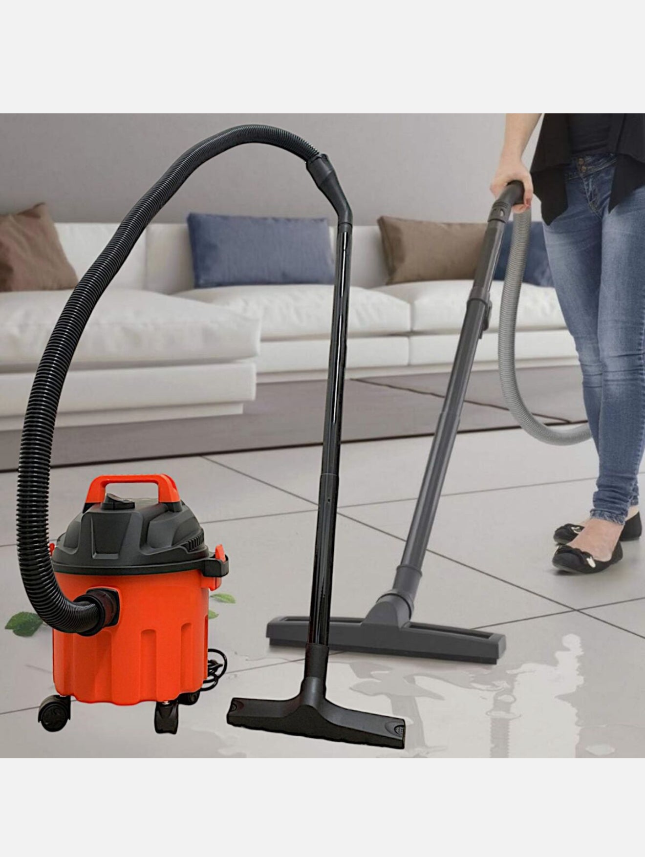 Bidone Aspiratutto Aspirapolvere Aspiracenere Liquidi/Solidi Soffiatore 10L 800W