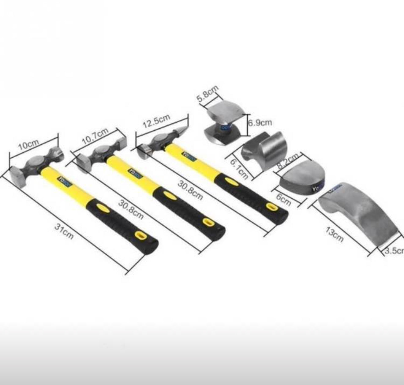 ATTREZZI CARROZZERIA AUTO KIT 7 PEZZI