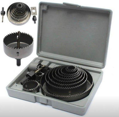 FRESE LEGNO SET FRESA A TAZZA SUPPORTO 2 ATTACCHI PER TRAPANO 16 PZ