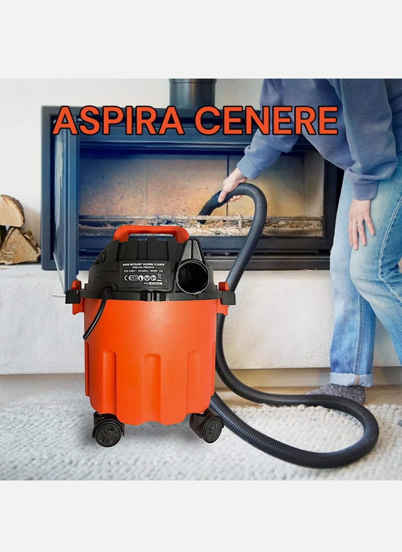 Bidone Aspiratutto Aspirapolvere Aspiracenere Liquidi/Solidi Soffiatore 10L 800W